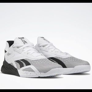 Reebok nanos X shoes men’s size 10 black and white